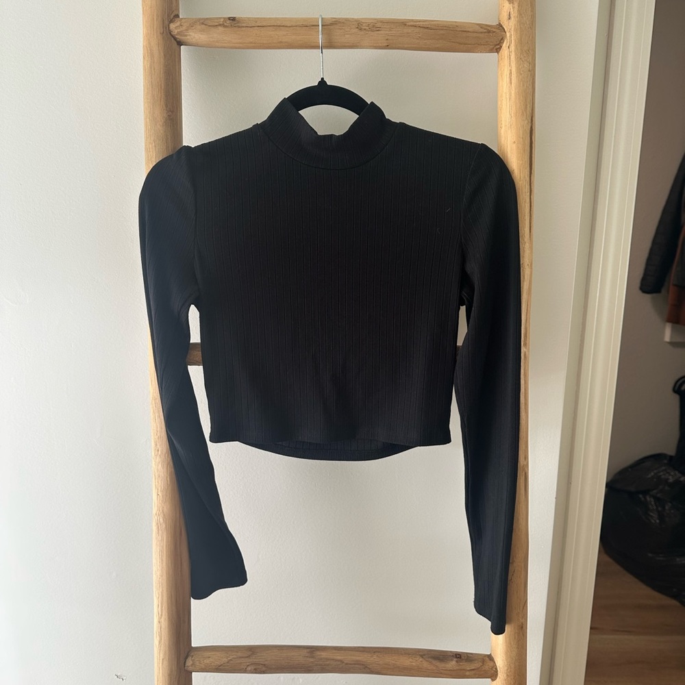 REVOLVE PRIVACY PLEASE Black Ribbed Long Sleeve Top